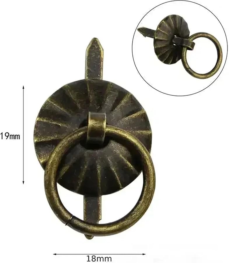 Bronze Mini Drawer Pull Rings 150Pcs Metal Brad Fasteners For Dollhouse DIY Crafts - Image 2
